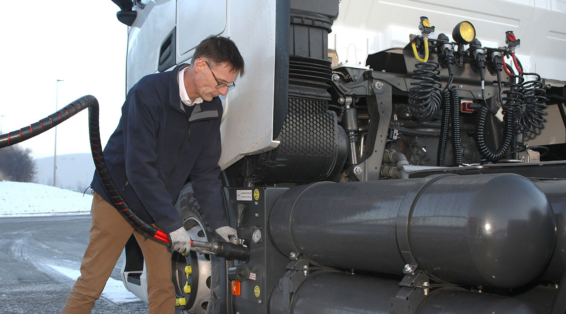 CNG IVECO Truck being filled