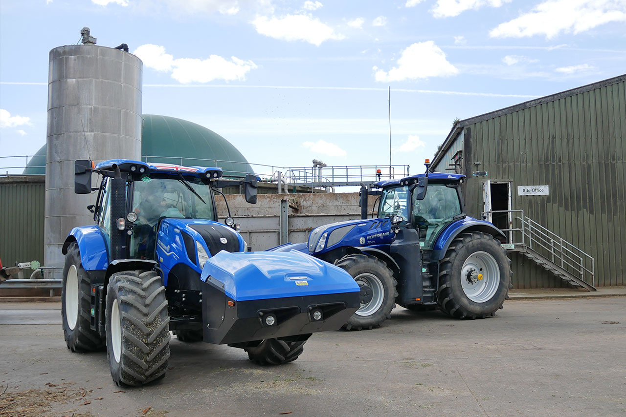 Time Is Now. New Holland Bio-CNG T6 and T7 tractors at Menchine Farm.